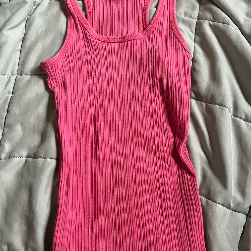 Simply Be Vibrant Pink Ribbed Tank Top